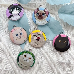Party Supplies - 10 Stück Cartoon-Tier-Katzen-Emaille-Anhänger für die Schmuckherstellung,