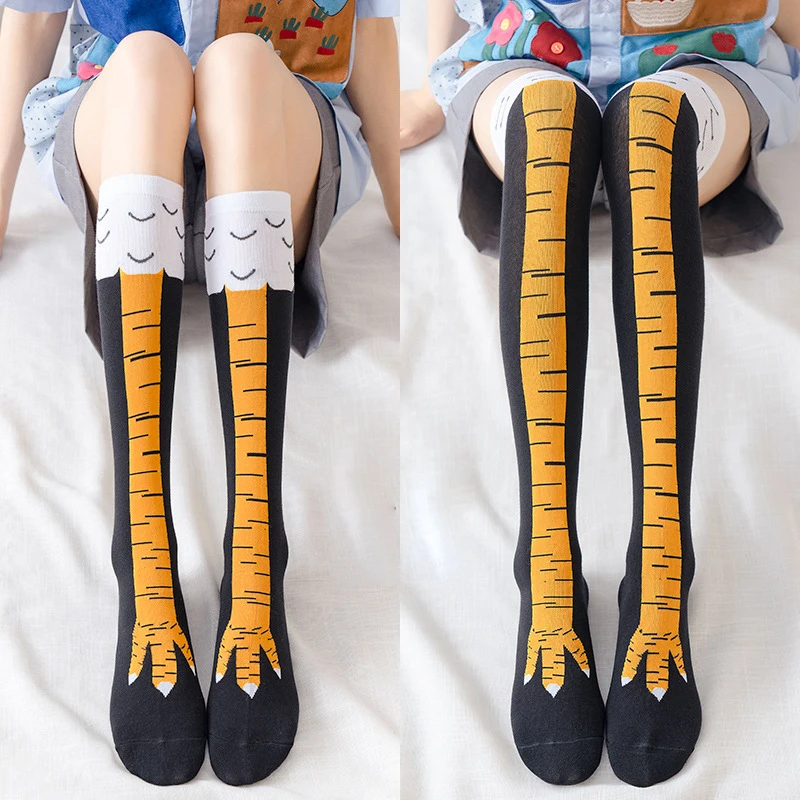 Funny Chicken Leg Socks - Lustige Huhn Pfote Strumpf Über-knie Druck