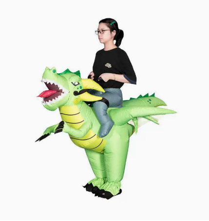 Inflatable Dinosaur Costume Adult - 1 Stück Halloween Aufblasbares Drachenreiter-Cosplay-Kostüm für