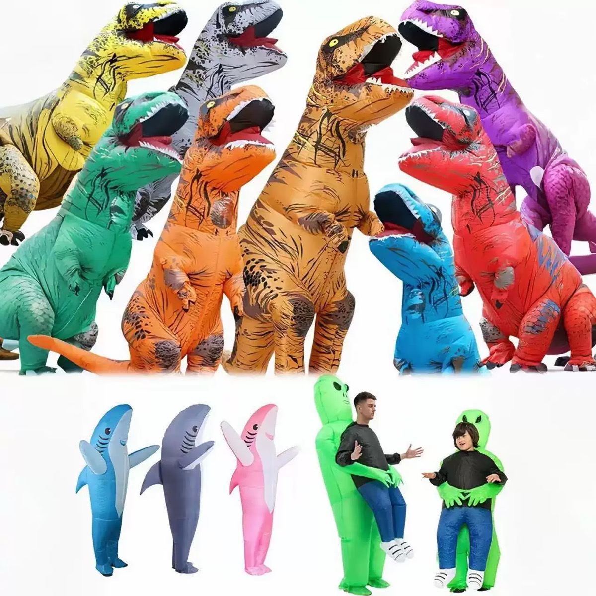 Inflatable Dinosaur Costume Adult - Aufblasbares T-Rex-Kostüm für Erwachsene, Unisex Aufblasbares