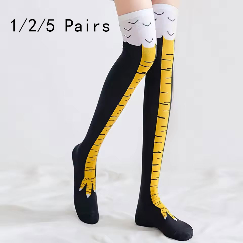 Funny Chicken Leg Socks - 1/2/5/10 Pairs Frauen Knie Hohe Socken