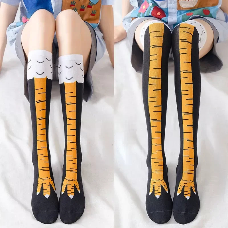 Funny Chicken Leg Socks - Lustige Huhn Pfote Strumpf Über-knie Druck