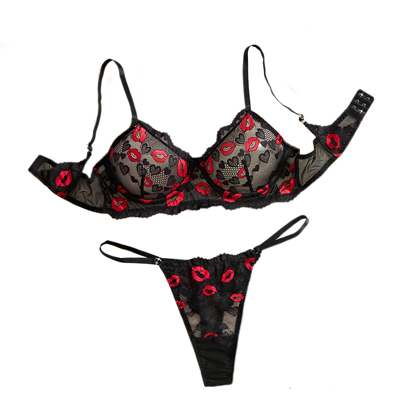 Costumes - Transparente Spitzenunterwäsche Sexy Lingerie-Set Damen Verführerisches
