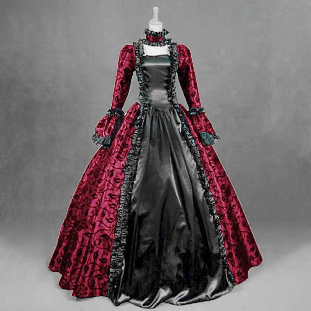 Medieval Renaissance Dress Women - Frauen Vintage Exquisite Kleid Gothic Retro