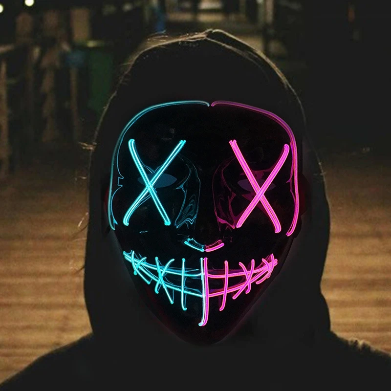 Led Purge Mask Halloween - Heißer Verkauf Halloween glühende gruselige Gesichts