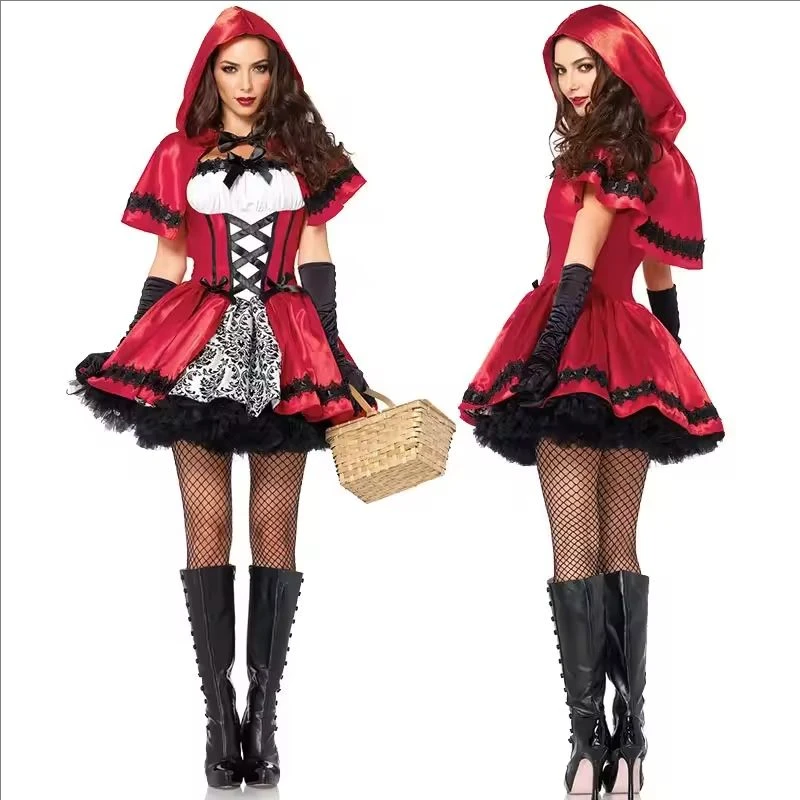 Spiderman Jumpsuit Kids - Erwachsenen-Kostüm für Damen: Rotkäppchen-Cosplay-Outfit, Klassisches Märchen-Kleid