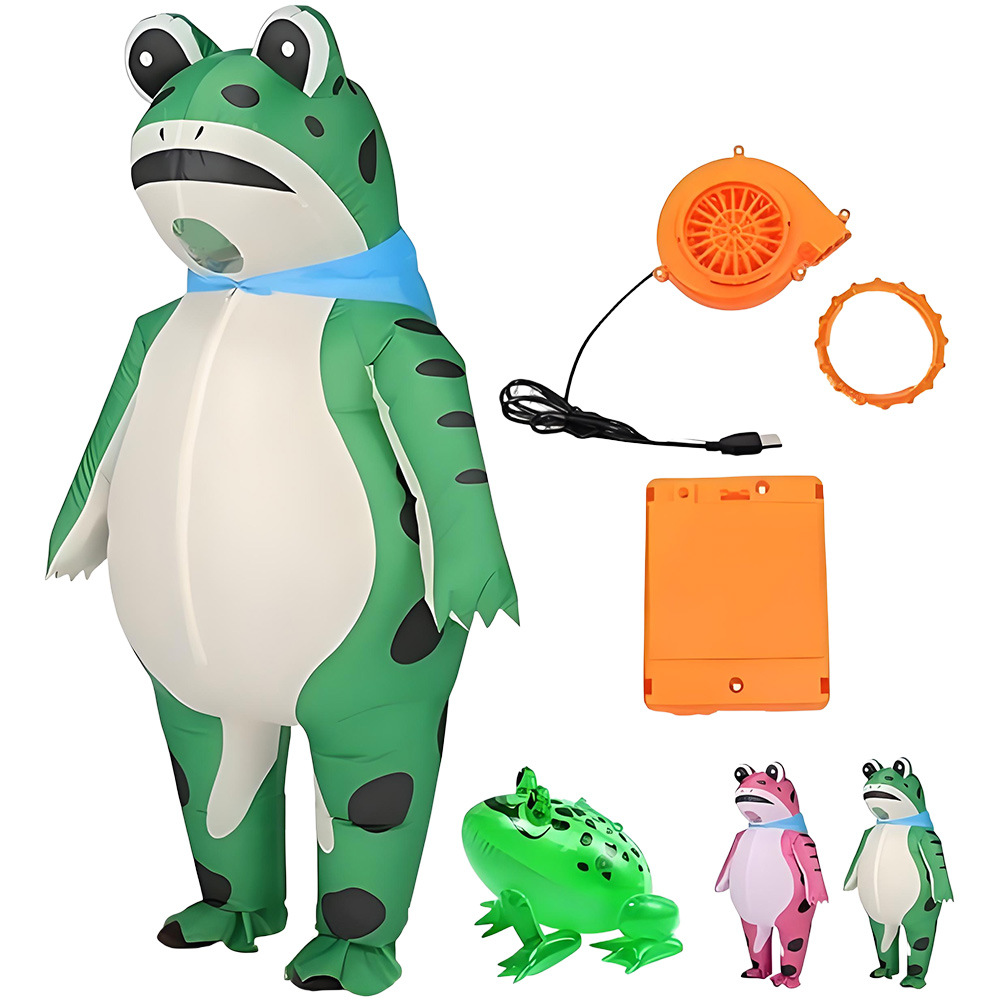 Costumes - ZOETOPKID Aufblasbares Frosch-Cosplay-Kostüm Lustiges Aufblasbares Frosch-Kostüm