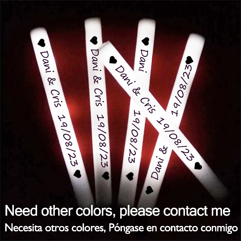 Flashing Led Foam Sticks Party - 60/100/500 Stück LED-Leuchtstäbe, personalisierte Leuchtschaumstoffstäbe, individuelle