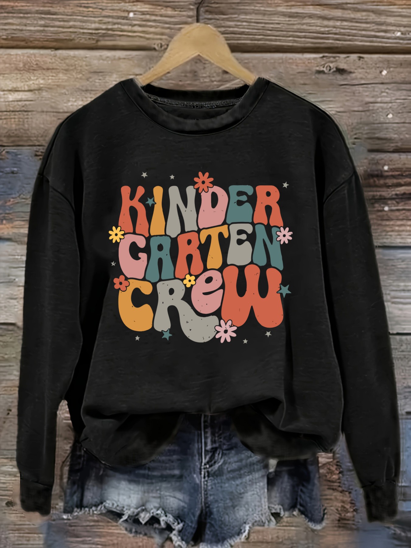 Costumes - Damen-Freizeit-T-Shirt mit langen Ärmeln und Rundhalsausschnitt,