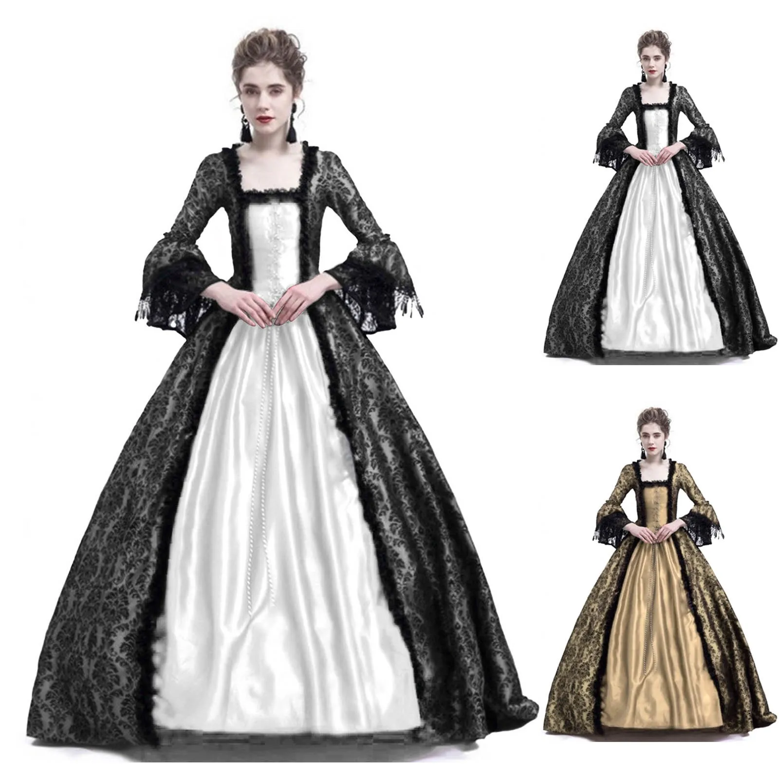 Medieval Renaissance Dress Women - Halloween Cosplay Palast-Kostüm für Damen: Mittelalterliches