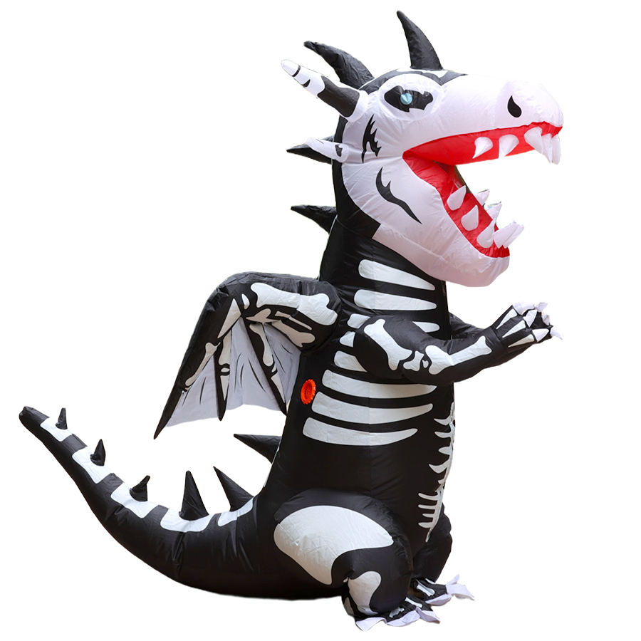 Inflatable Dinosaur Costume Adult - Halloween Aufblasbares Dinosaurier-Kostüm für Erwachsene, Geister-Skelett