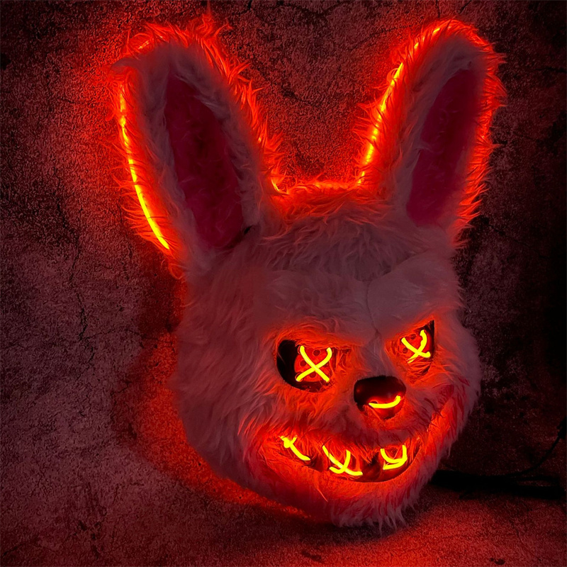 Led Purge Mask Halloween - Hasenmaske, Maskerade, LED-Kaninchen-Bär-Maske, leuchtende Halloween-Party, Maske