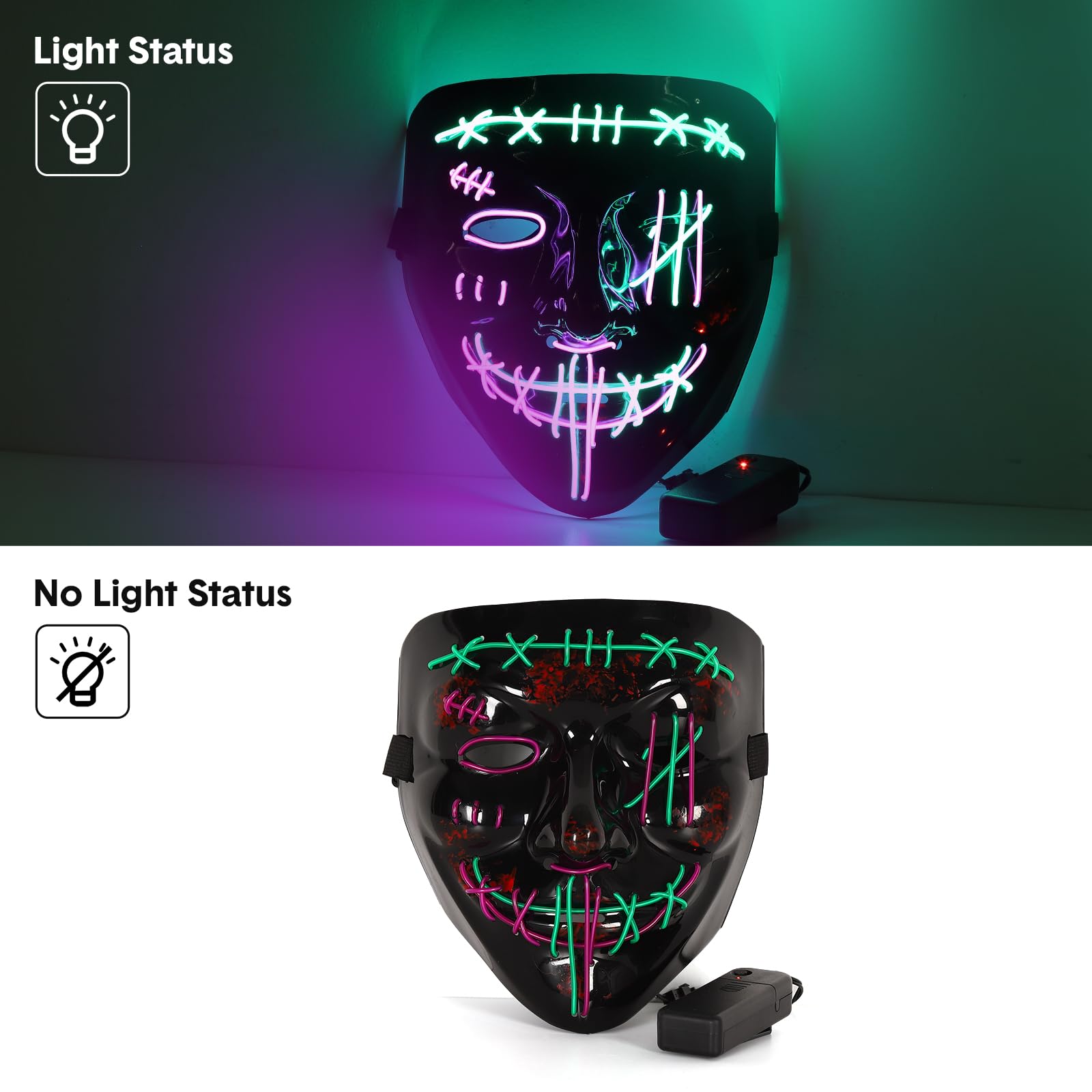 3er-Pack Halloween Gruselmaske – Led Purge Mask Halloween Bewertung und Preis