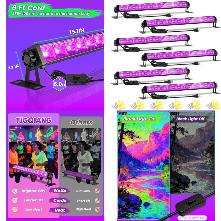 4W LED-Schwarzlichtleiste, Sch – Party Supplies Bewertung und Preis