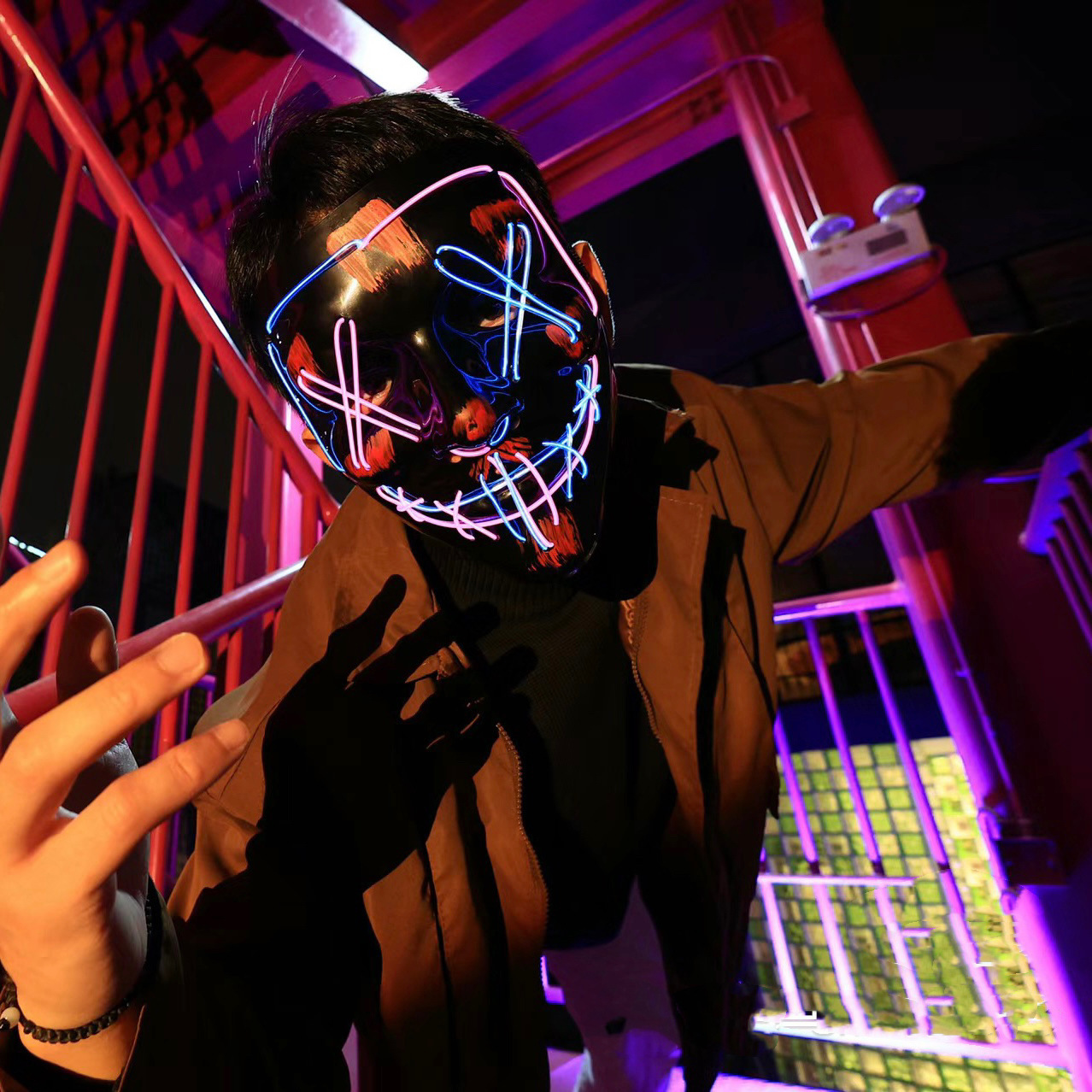 Kabellose Neon-LED-Purge-Maske – Led Purge Mask Halloween Bewertung und Preis