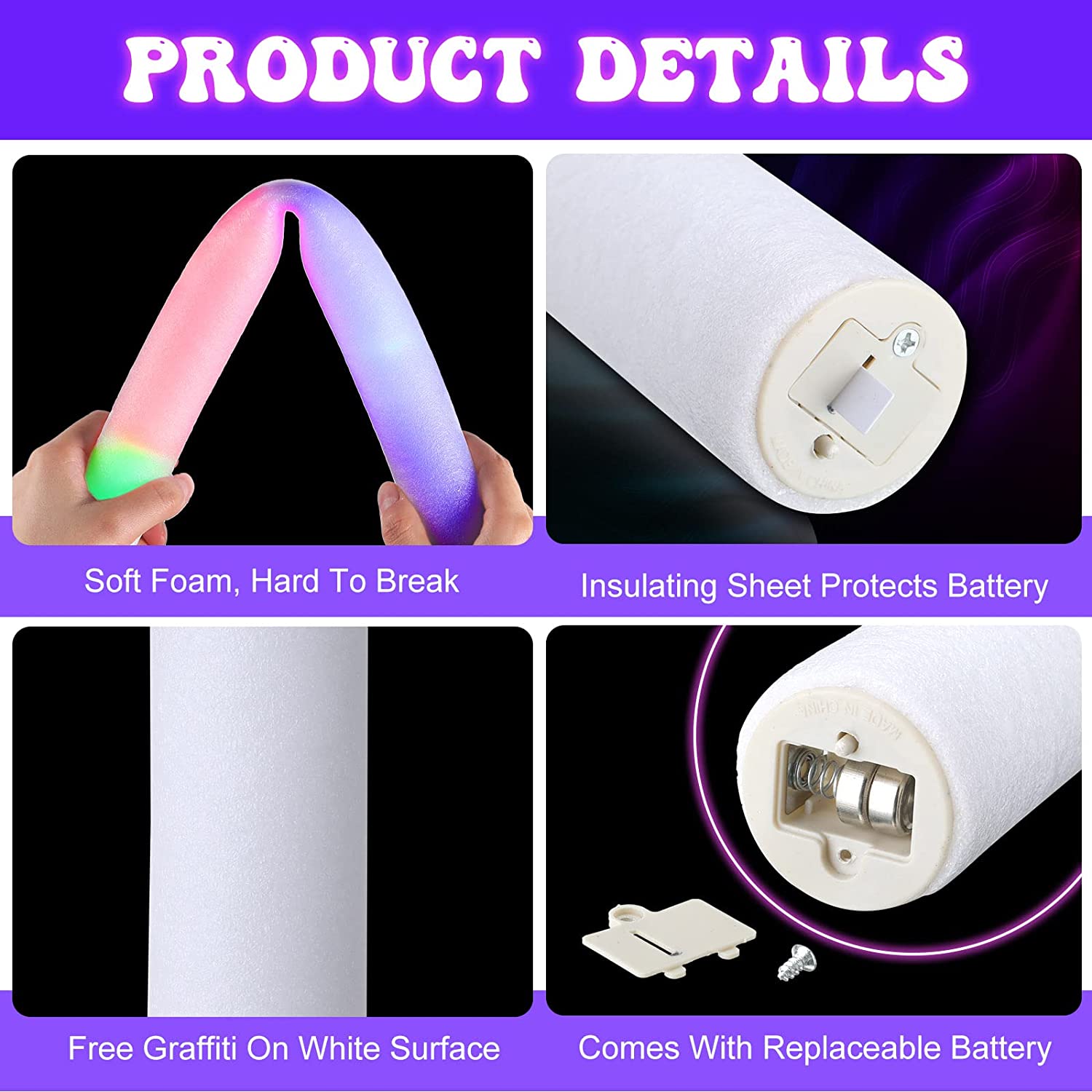 30/60 Stück LED Glow Foam Stic – Flashing Led Foam Sticks Party Bewertung und Preis