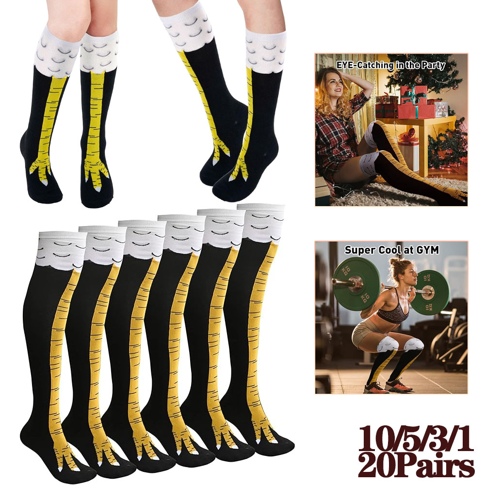 1–20 Paar lustige 3D-Kniestrüm – Funny Chicken Leg Socks Bewertung und Preis