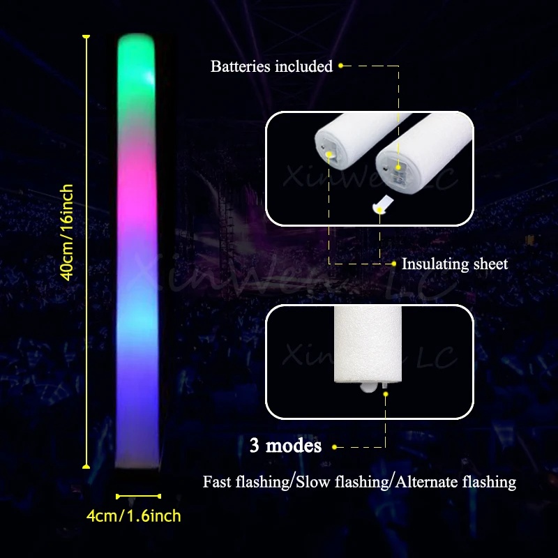 1/15/30 Stück bunte, blinkende – Flashing Led Foam Sticks Party Bewertung und Preis