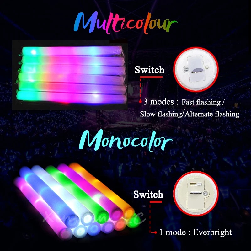 1/15/30 Stück bunte, blinkende – Flashing Led Foam Sticks Party Bewertung und Preis