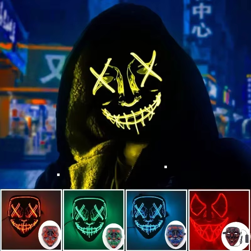 Neue 2025, heiße kabellose Hal – Led Purge Mask Halloween Bewertung und Preis