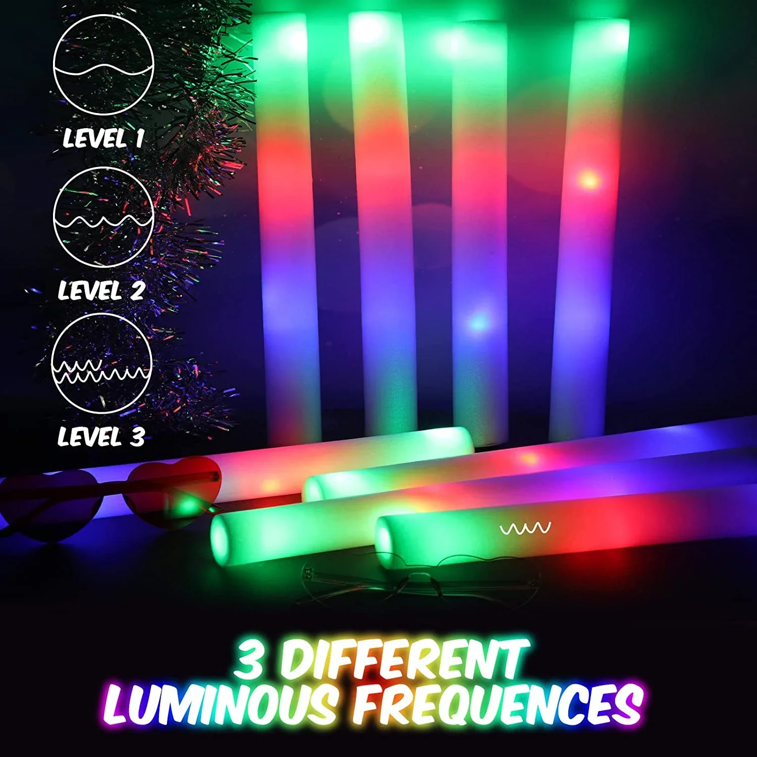 50 Stück LED-Schaum-Leuchtstäb – Flashing Led Foam Sticks Party Bewertung und Preis