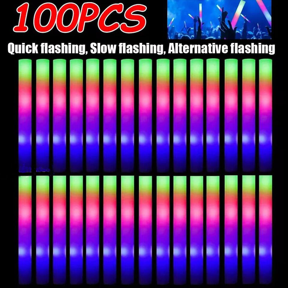 Leuchtstäbe im Großpack, 100 S – Flashing Led Foam Sticks Party Bewertung und Preis