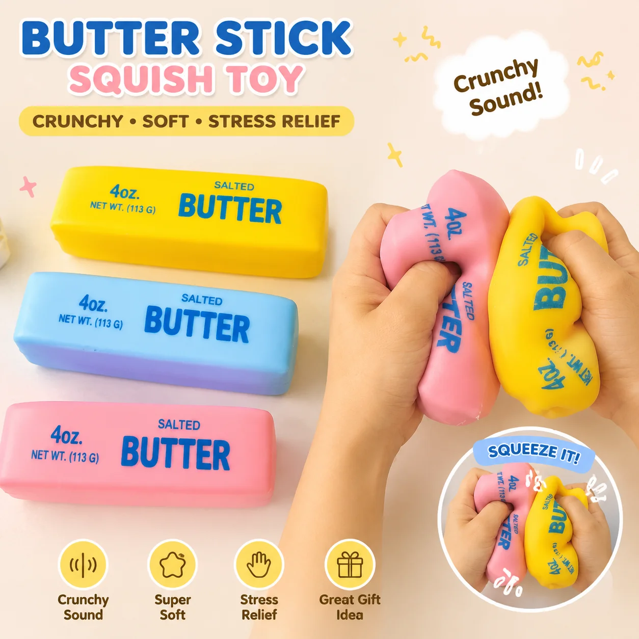 Realistisches Butter-Stick Squ – Novelty Gifts Bewertung und Preis