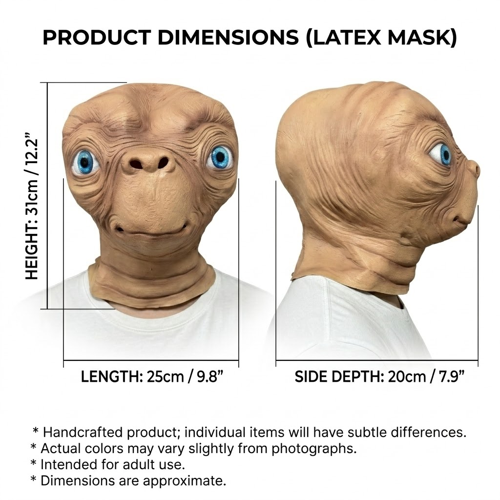 ET Alien Latexmaske Halloween  – Latex Alien Mask Realistic Bewertung und Preis