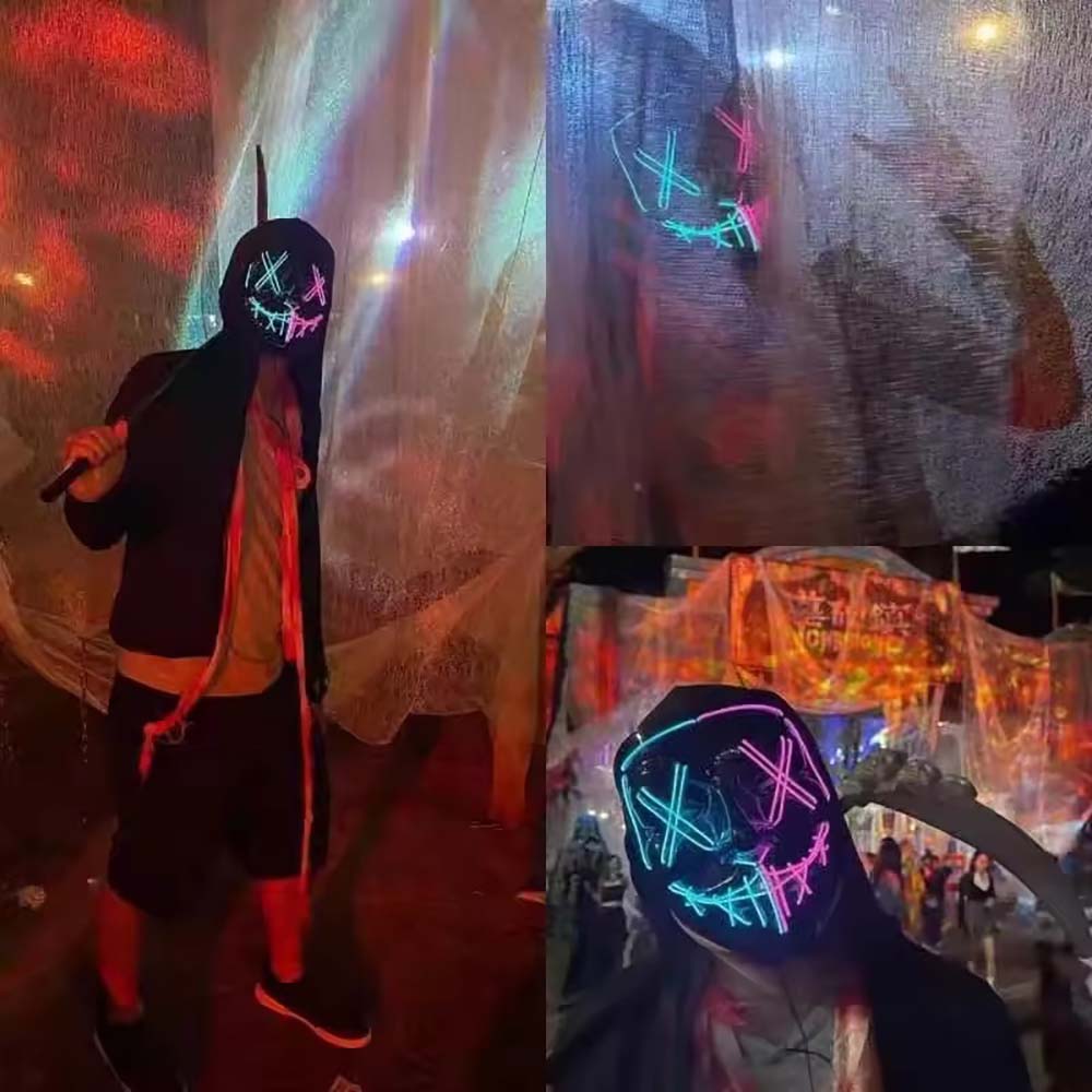 Kabellose Neon-LED-Purge-Maske – Led Purge Mask Halloween Bewertung und Preis