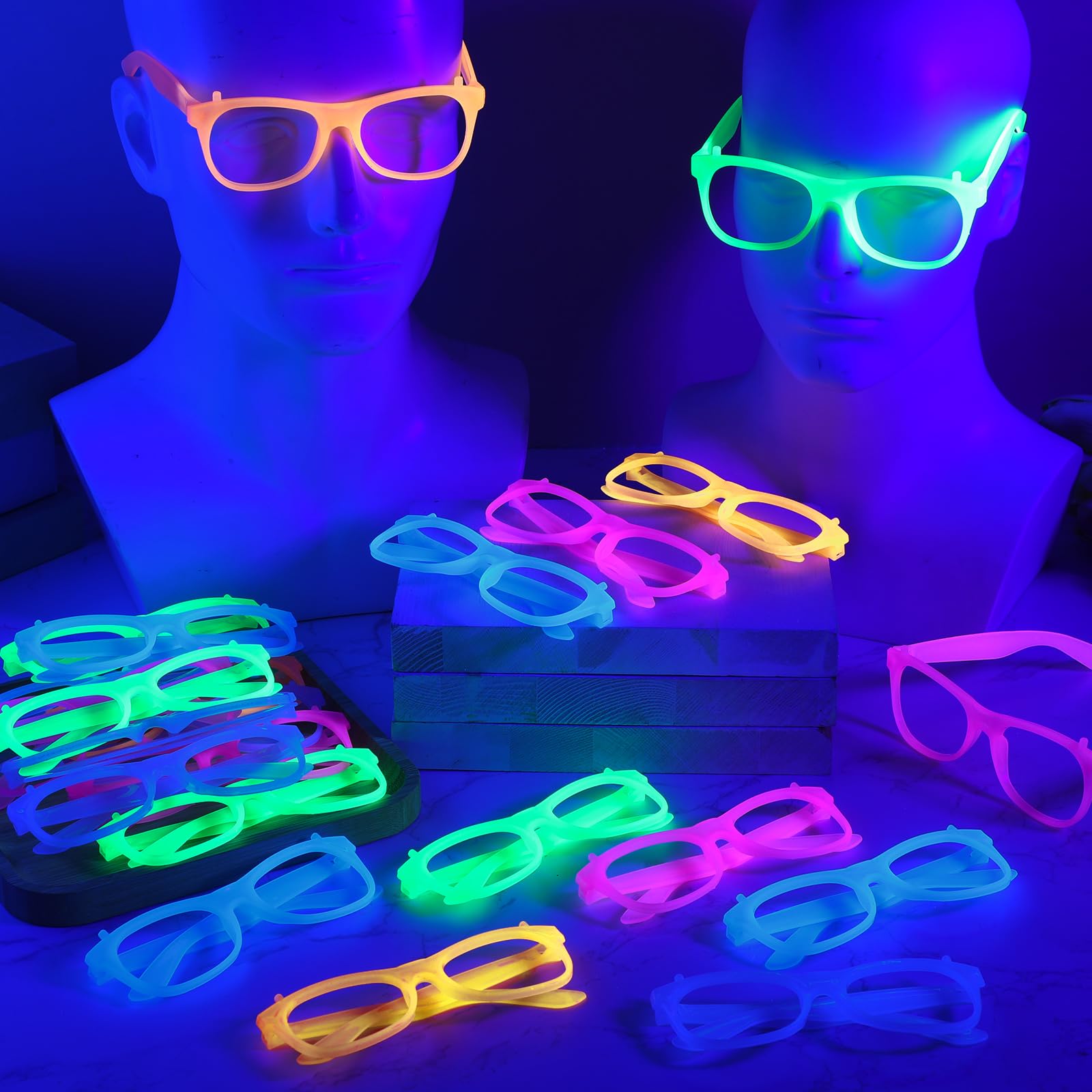 2/12 Stück Leuchtende Neon-Bri – Glow In The Dark Party Glasses Bewertung und Preis