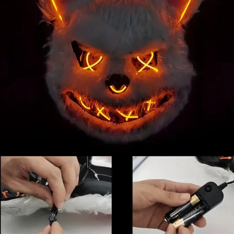 Hasenmaske, Maskerade, LED-Kan – Led Purge Mask Halloween Bewertung und Preis